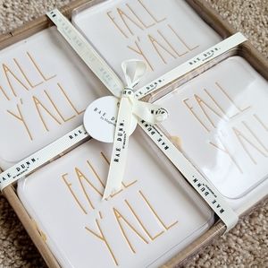 Rae Dunn "Fall Y'all" Coasters 4pcs 2020